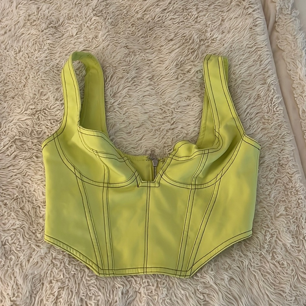 neon cropped corset